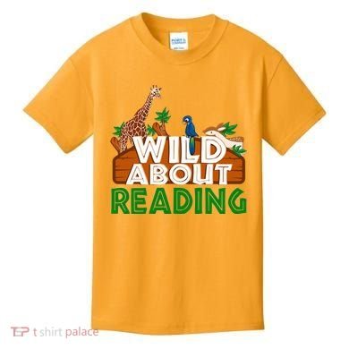 Wild About Reading Animals Kids T-Shirt