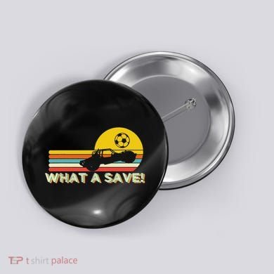 What A Retro Rocket Football Car League Button