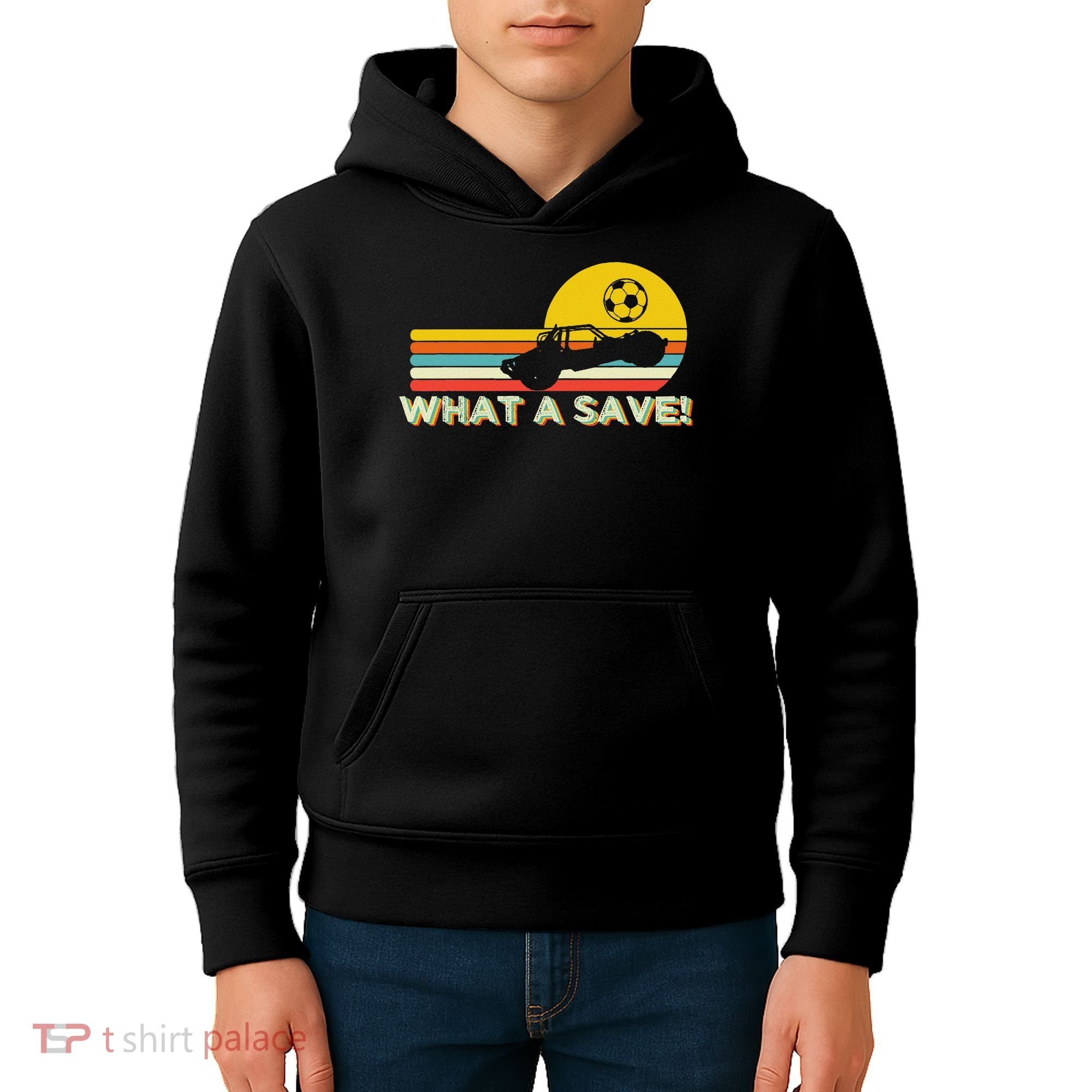 What A Retro Rocket Football Car League Kids Hoodie