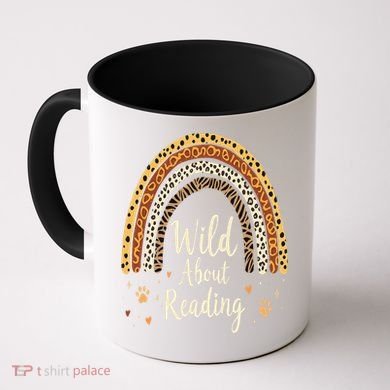 Wild About Reading Teacher Back To School Rainbow Gift Coffee Mug