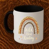 Wild About Reading Teacher Back To School Rainbow Gift Coffee Mug thumb 2