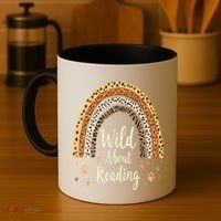 Wild About Reading Teacher Back To School Rainbow Gift Coffee Mug thumb 4