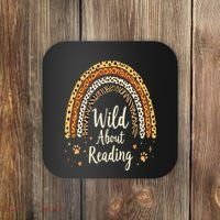 Wild About Reading Teacher Back To School Rainbow Gift Coaster thumb 0