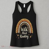 Wild About Reading Teacher Back To School Rainbow Gift Women's Tank Top thumb 3