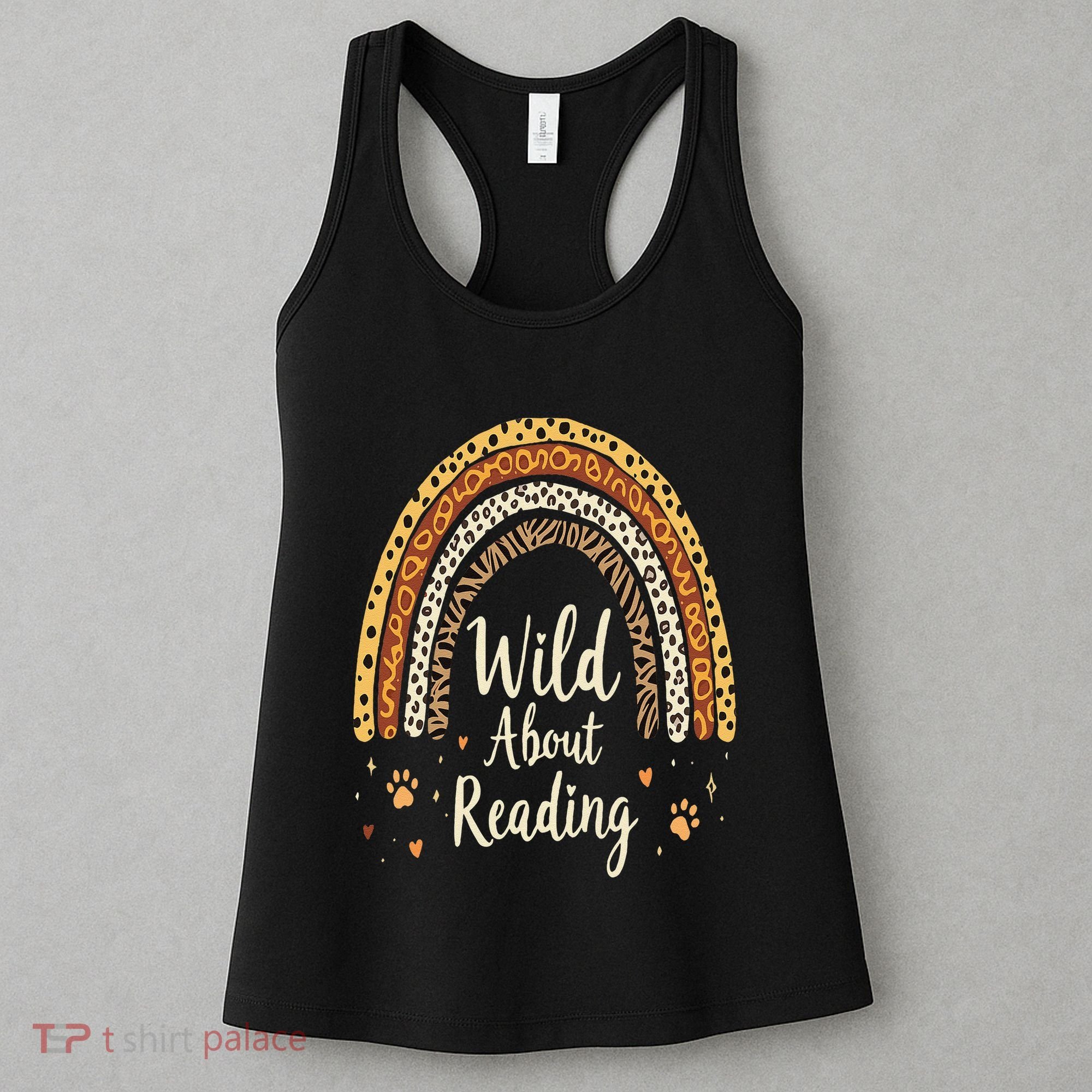 Wild About Reading Teacher Back To School Rainbow Gift Women's Tank Top