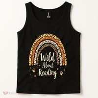 Wild About Reading Teacher Back To School Rainbow Gift Tank Top thumb 2