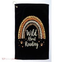Wild About Reading Teacher Back To School Rainbow Gift Golf Towel thumb 0