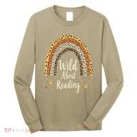 Wild About Reading Teacher Back To School Rainbow Gift Long Sleeve Shirt thumb 0