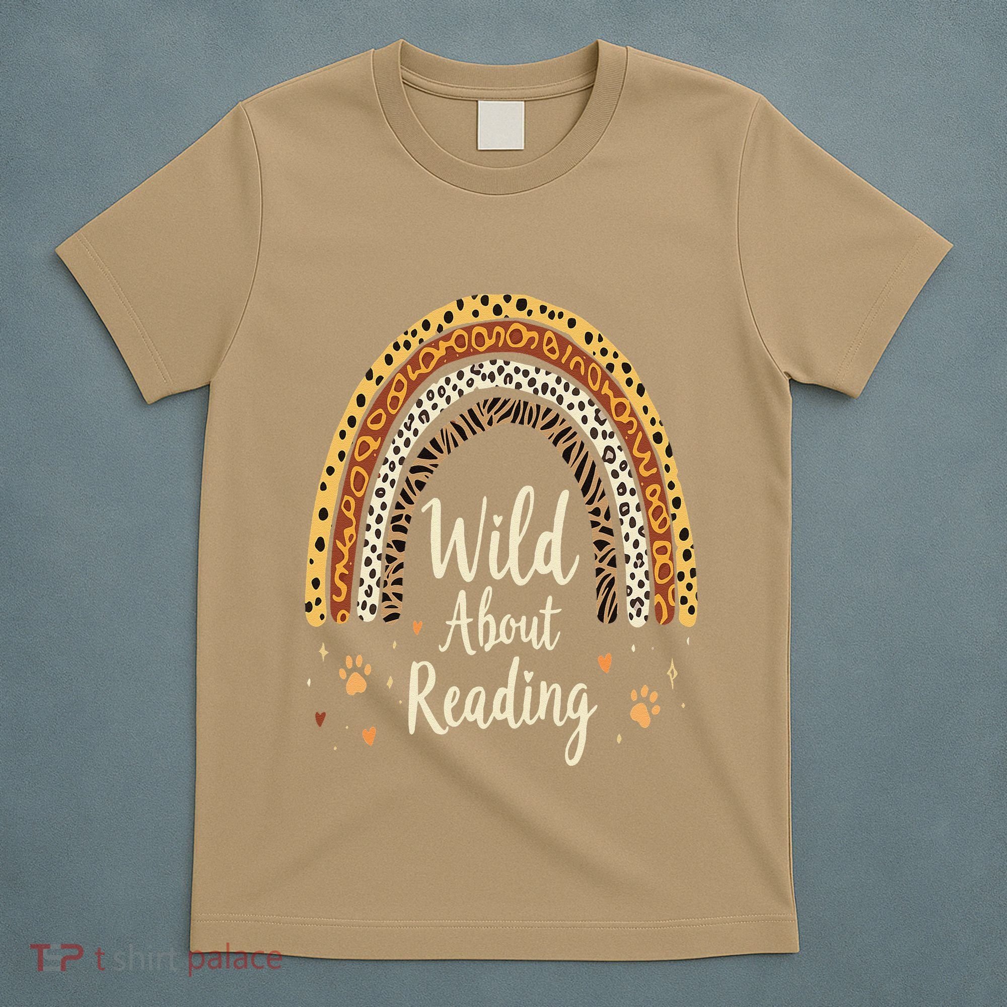 Wild About Reading Teacher Back To School Rainbow Gift T-Shirt