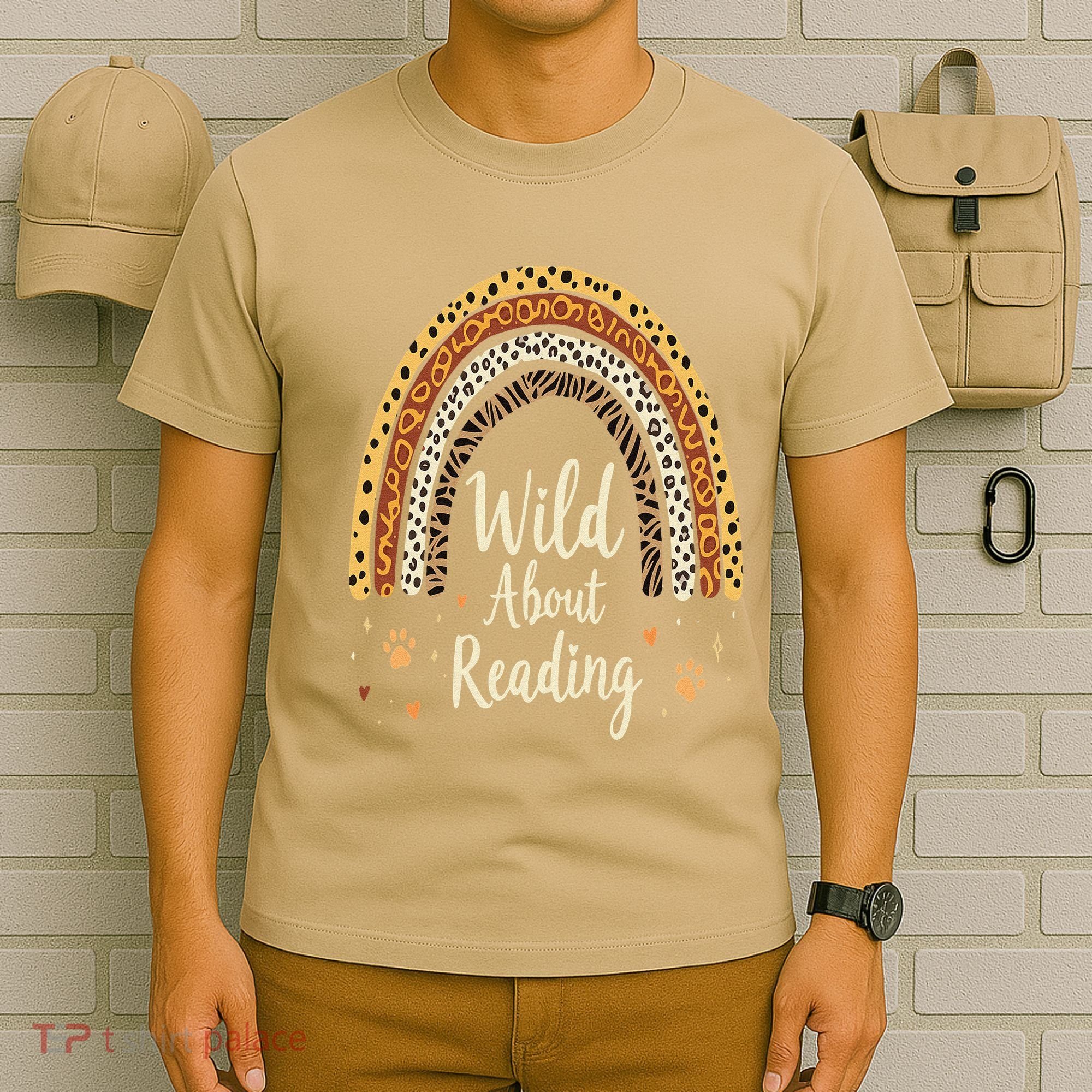 Wild About Reading Teacher Back To School Rainbow Gift T-Shirt