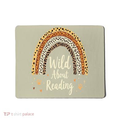 Wild About Reading Teacher Back To School Rainbow Gift Mousepad