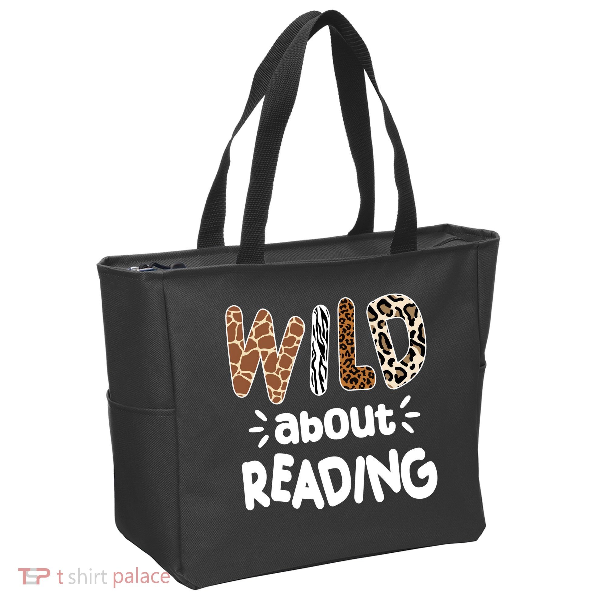Wild About Reading Animal Print Tote Bag