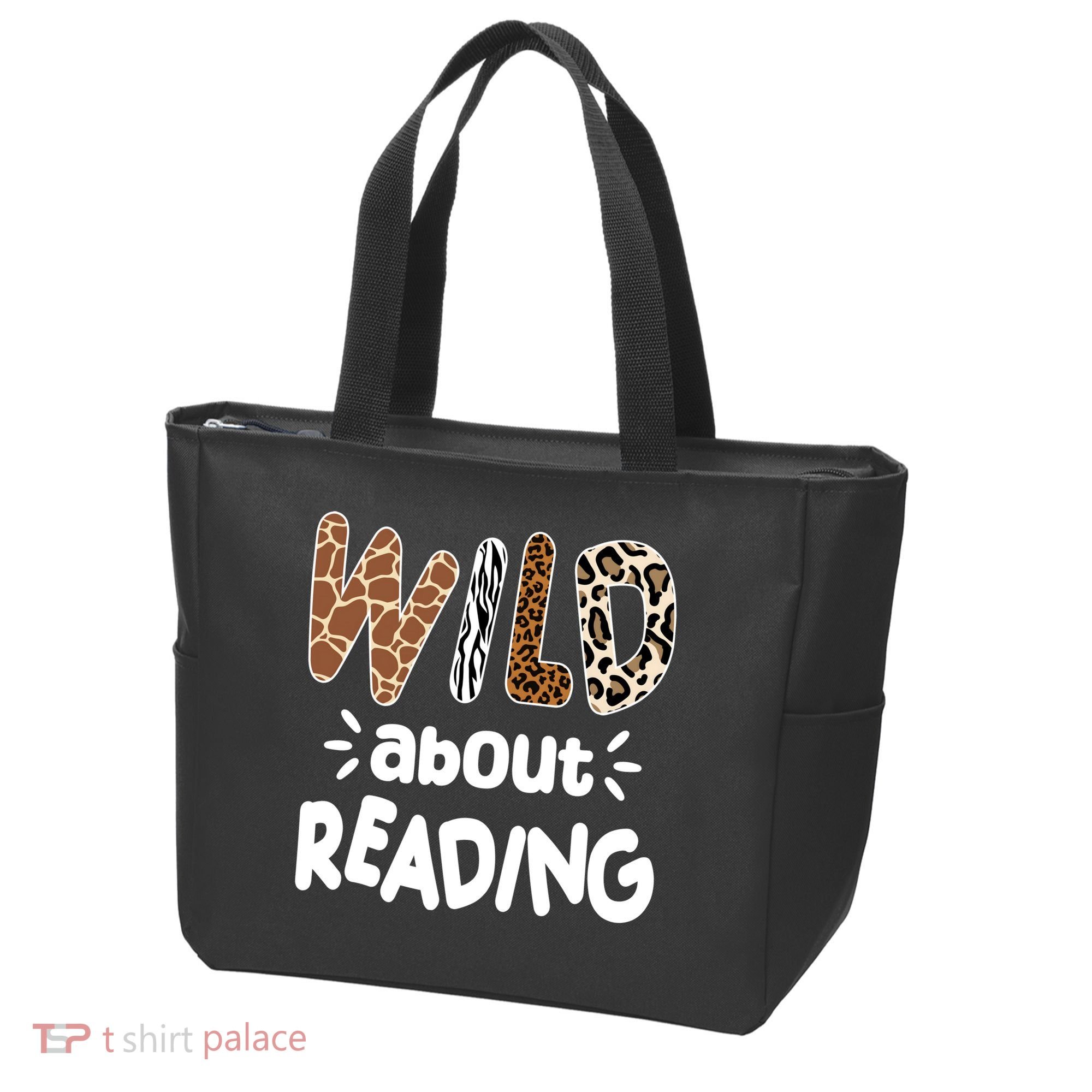 Wild About Reading Animal Print Tote Bag
