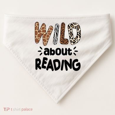 Wild About Reading Animal Print USA-Made Doggie Bandana