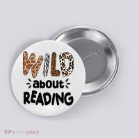 Wild About Reading Animal Print Button thumb 0