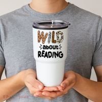 Wild About Reading Animal Print Tumbler thumb 2