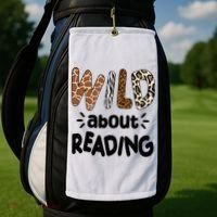 Wild About Reading Animal Print Golf Towel thumb 2