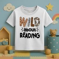 Wild About Reading Animal Print Toddler T-Shirt thumb 3