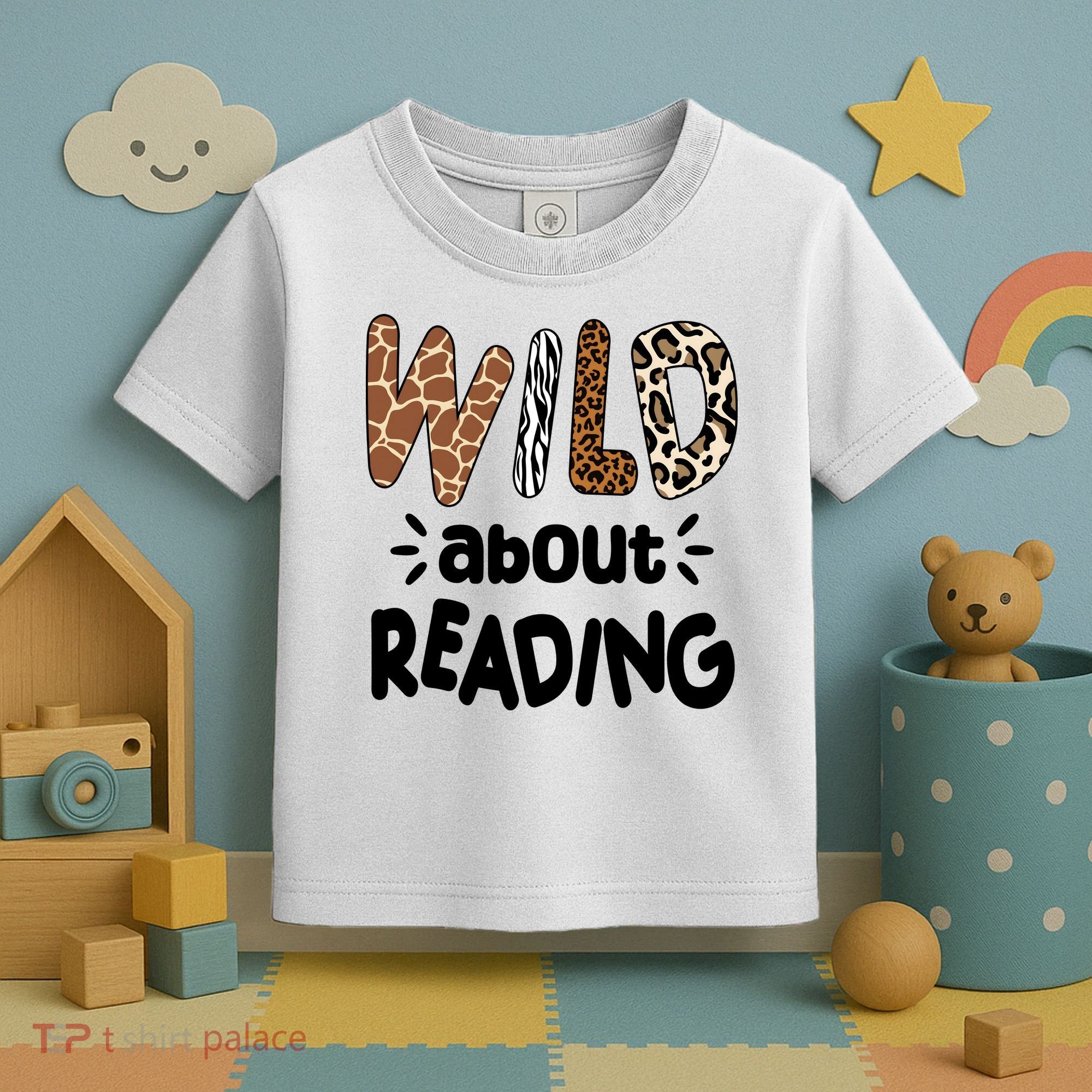 Wild About Reading Animal Print Toddler T-Shirt