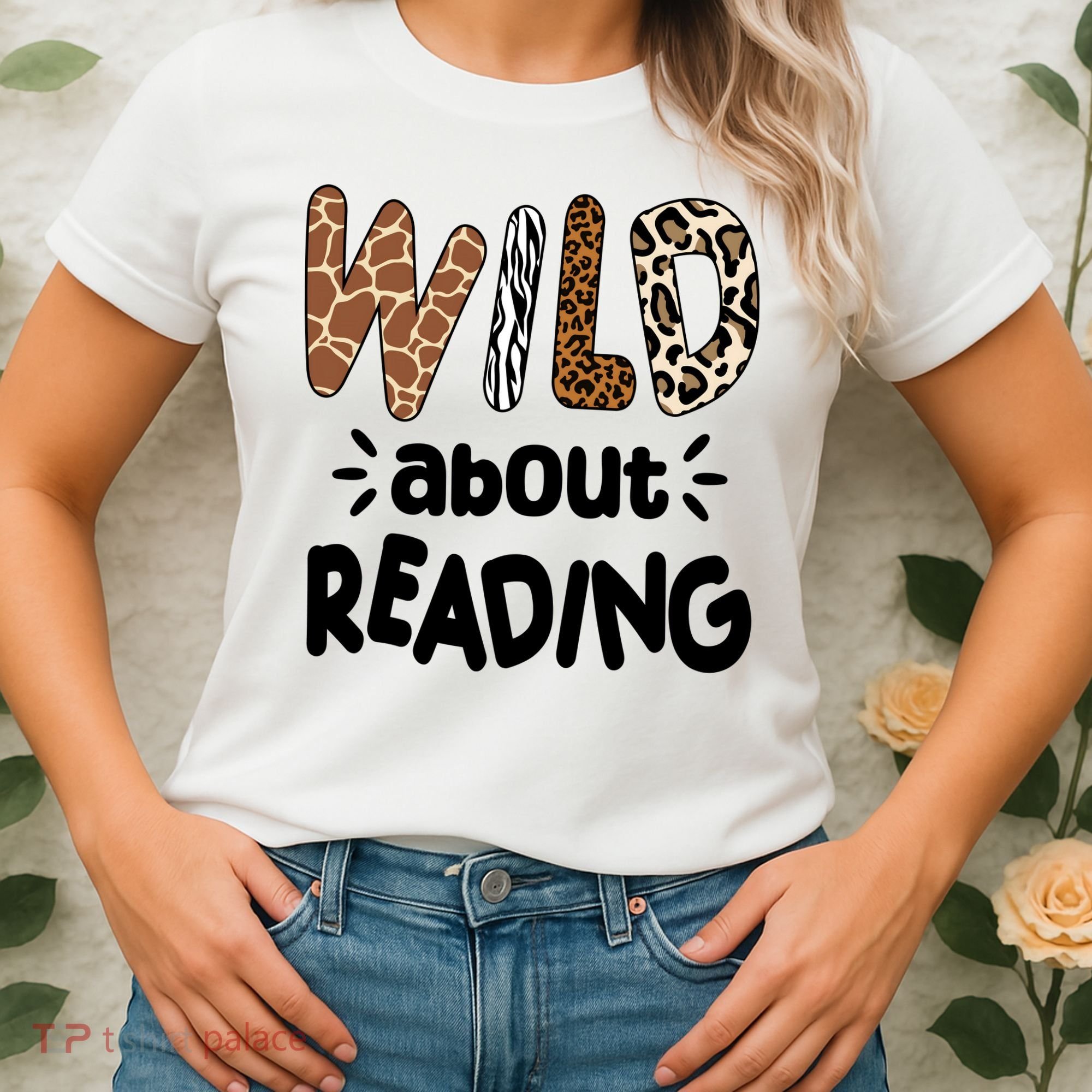 Wild About Reading Animal Print Women's T-Shirt