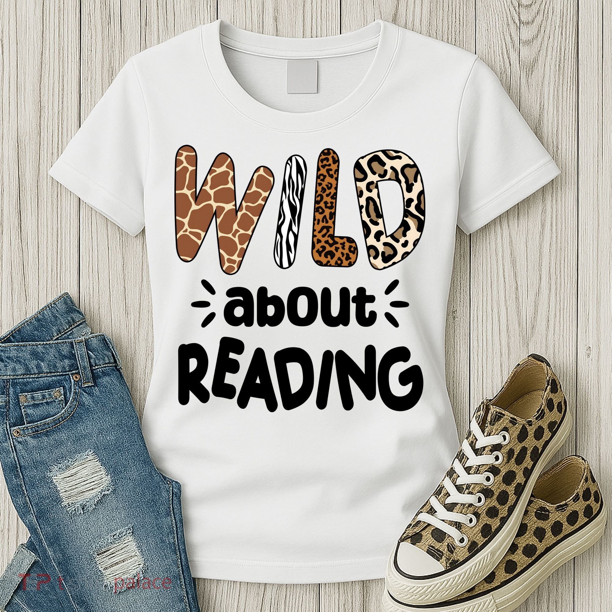 Wild About Reading Animal Print Women's T-Shirt