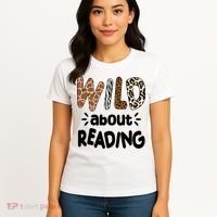 Wild About Reading Animal Print Women's T-Shirt thumb 4