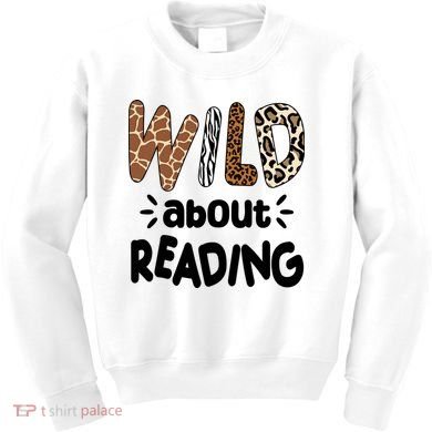 Wild About Reading Animal Print Kids Sweatshirt