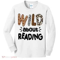 Wild About Reading Animal Print Kids Long Sleeve Shirt thumb 0
