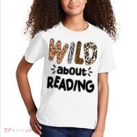 Wild About Reading Animal Print Kids T-Shirt thumb 2