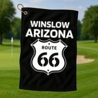 Winslow Arizona Route 66 Golf Towel thumb 1