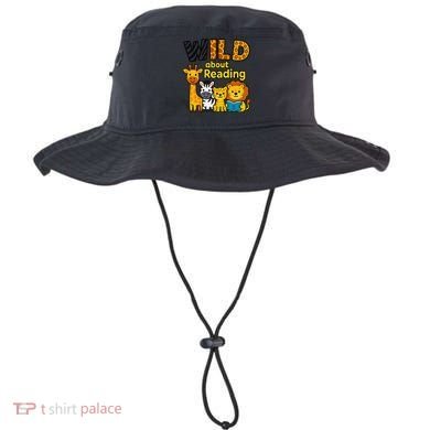 Wild About Reading Cute Jungle Animal Literacy Design Bucket Hat