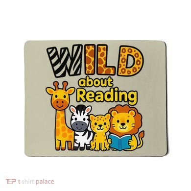Wild About Reading Cute Jungle Animal Literacy Design Mousepad