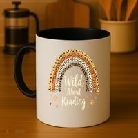 Wild About Reading Teacher Back to School Rainbow Coffee Mug thumb 4