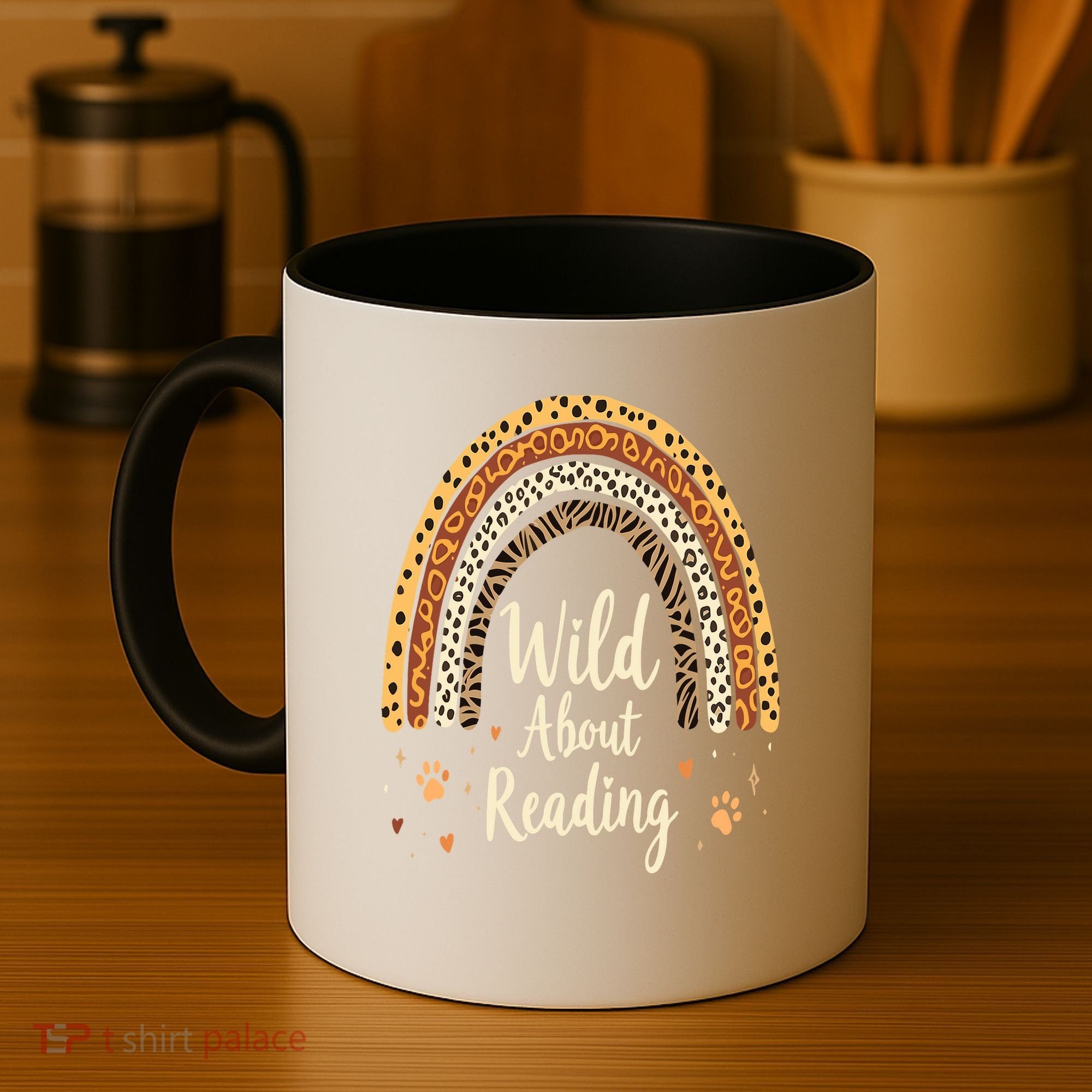Wild About Reading Teacher Back to School Rainbow Coffee Mug