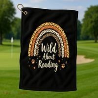 Wild About Reading Teacher Back to School Rainbow Golf Towel thumb 1