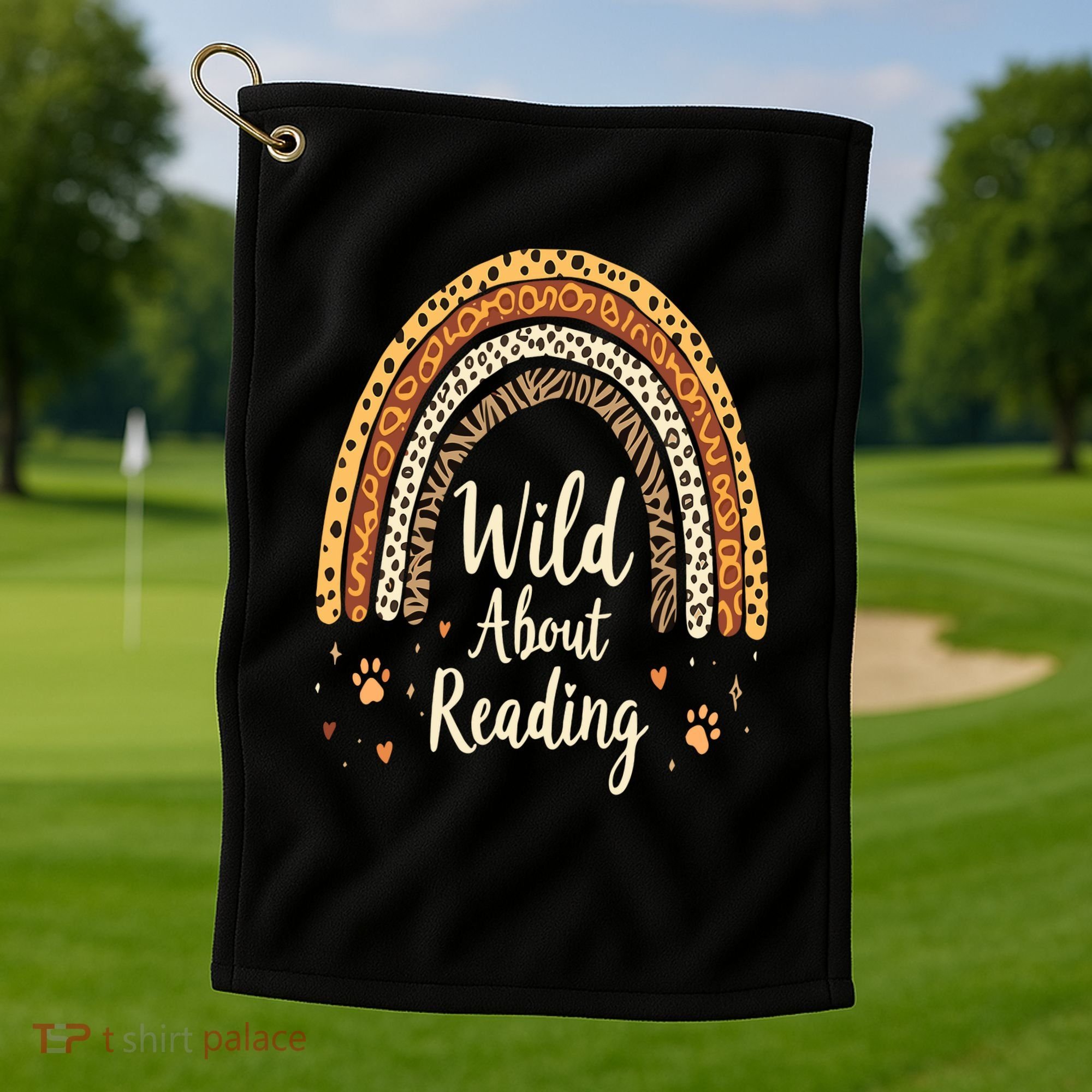 Wild About Reading Teacher Back to School Rainbow Golf Towel