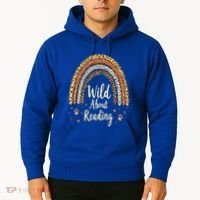 Wild About Reading Teacher Back to School Rainbow Hoodie thumb 2