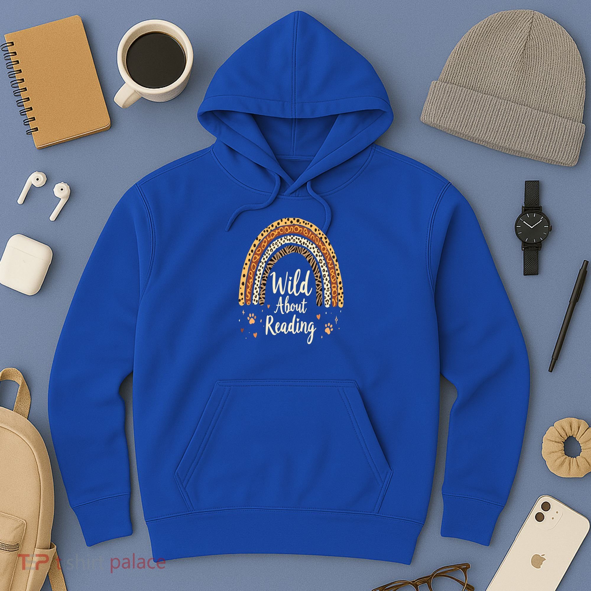 Wild About Reading Teacher Back to School Rainbow Hoodie
