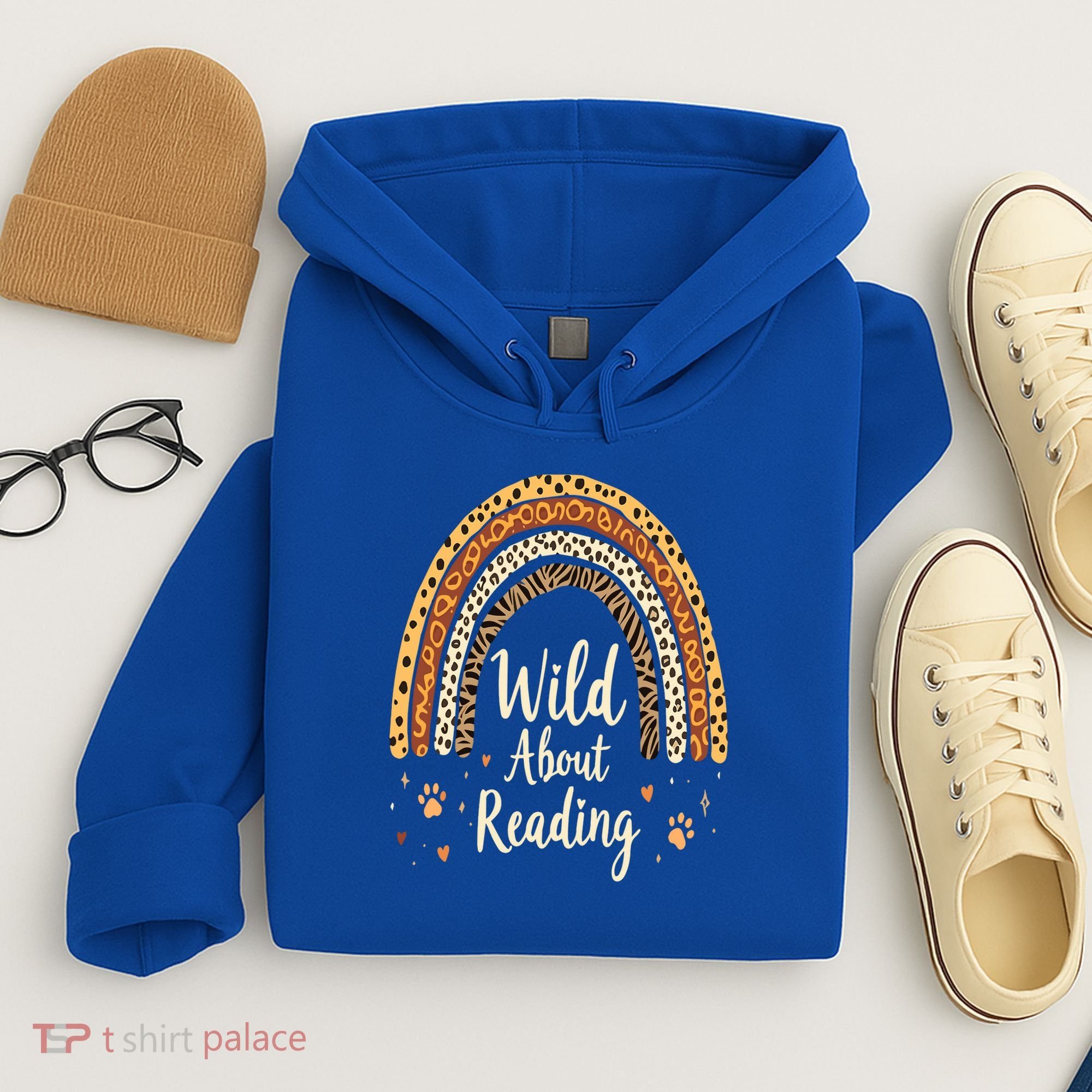 Wild About Reading Teacher Back to School Rainbow Hoodie