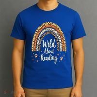 Wild About Reading Teacher Back to School Rainbow T-Shirt thumb 3