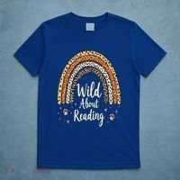 Wild About Reading Teacher Back to School Rainbow T-Shirt thumb 5