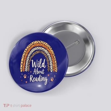 Wild About Reading Teacher Back to School Rainbow Button