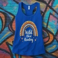 Wild About Reading Teacher Back to School Rainbow Women's Tank Top thumb 3