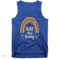 Wild About Reading Teacher Back to School Rainbow Tank Top thumb 0