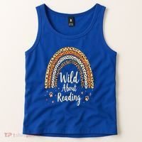 Wild About Reading Teacher Back to School Rainbow Tank Top thumb 2