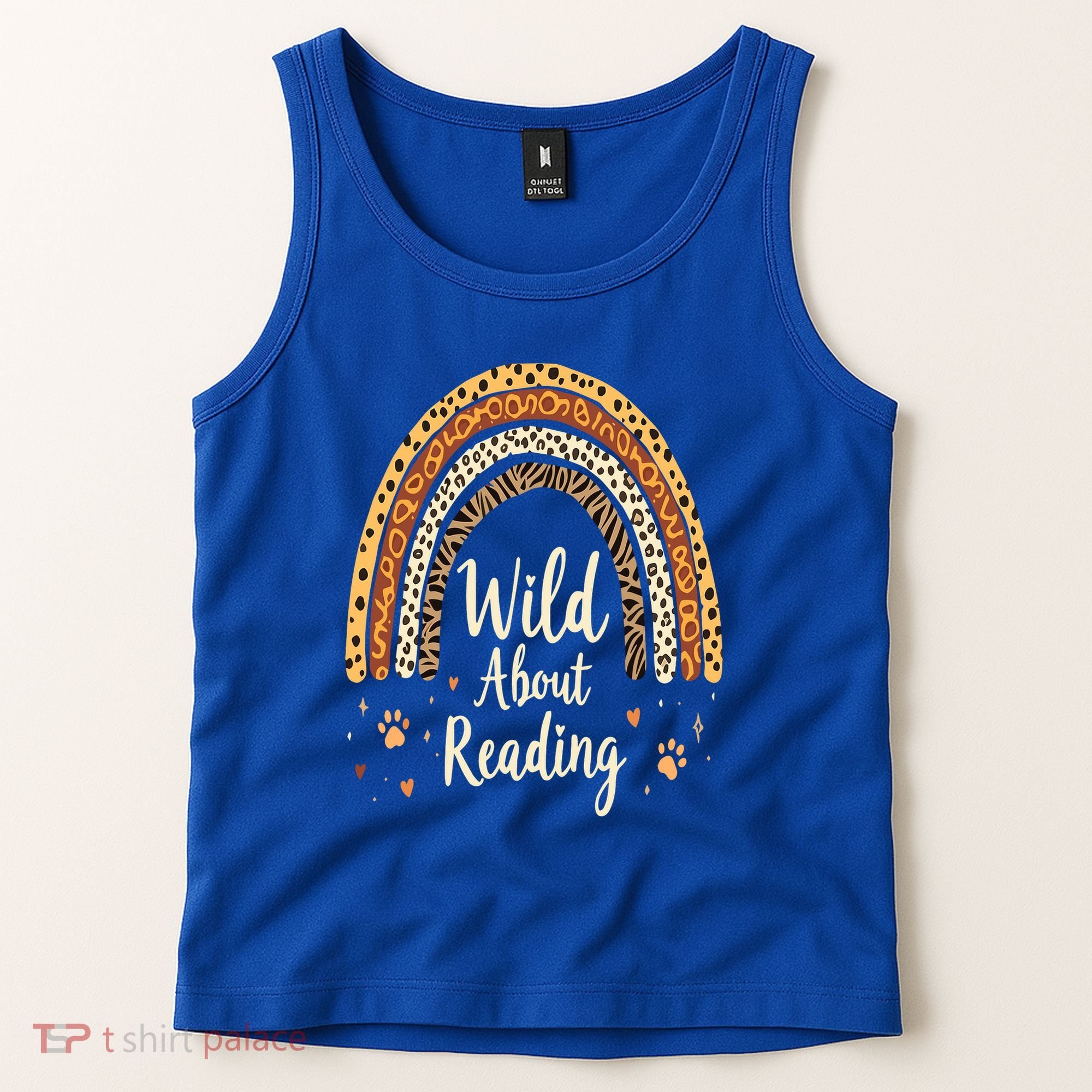 Wild About Reading Teacher Back to School Rainbow Tank Top