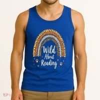 Wild About Reading Teacher Back to School Rainbow Tank Top thumb 3