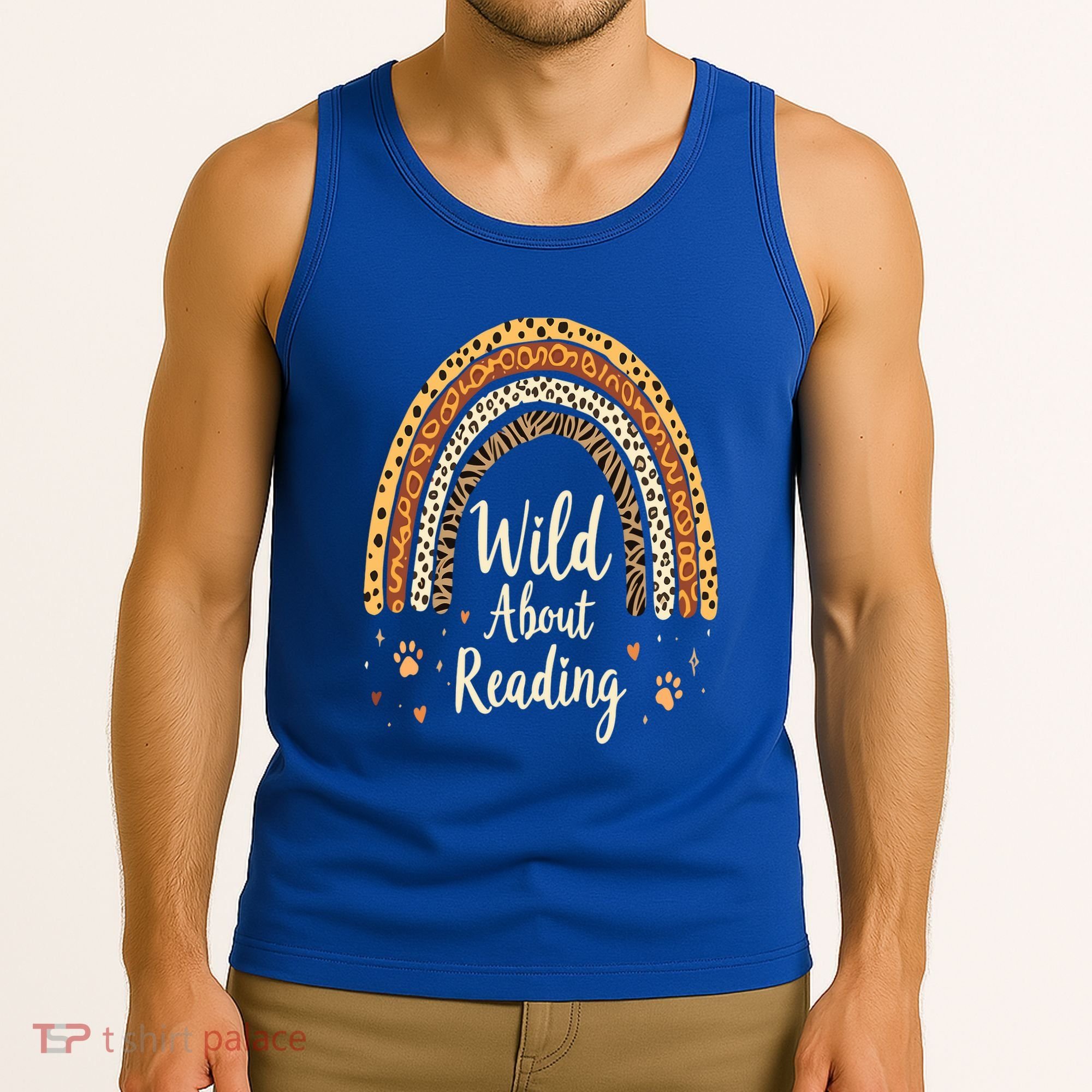 Wild About Reading Teacher Back to School Rainbow Tank Top