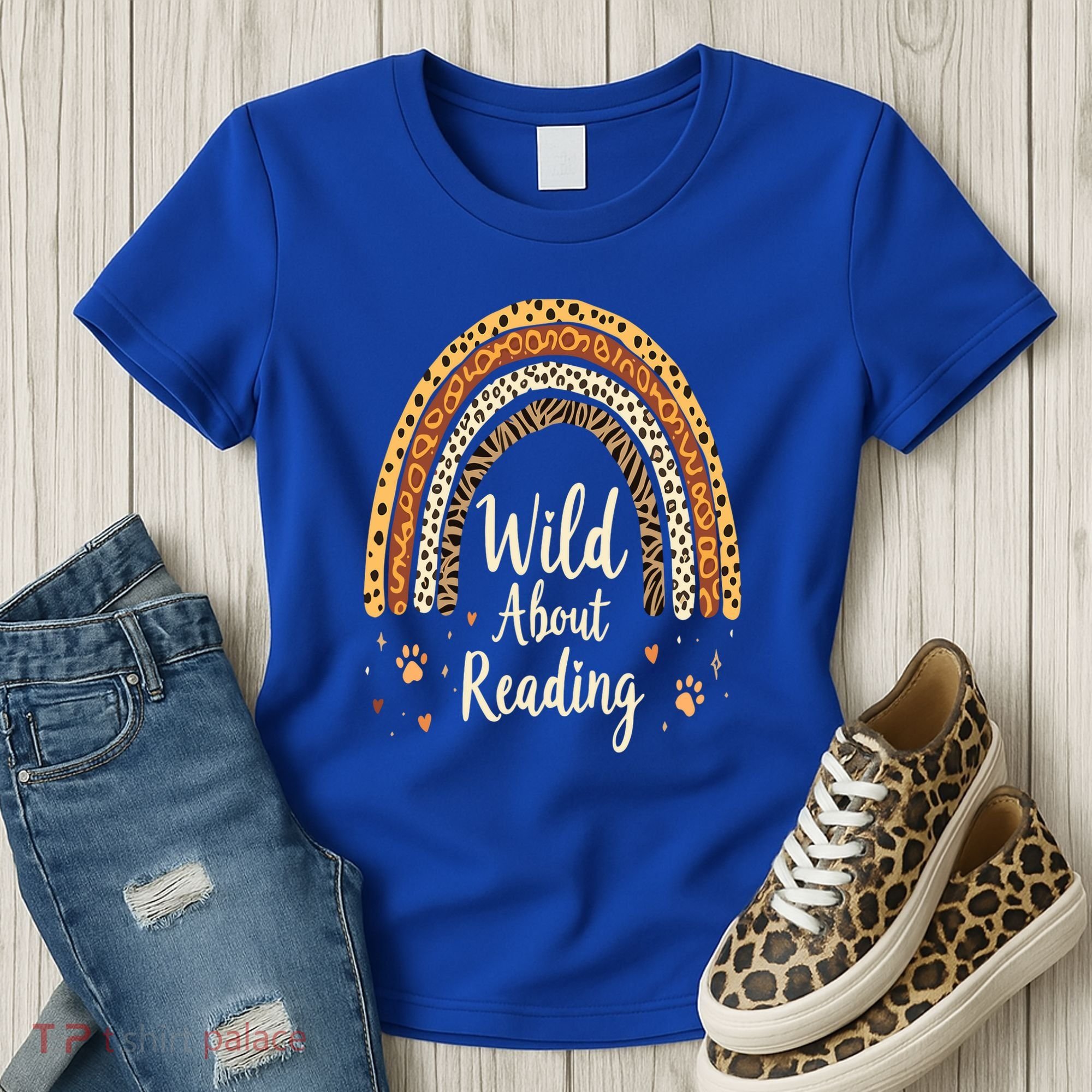 Wild About Reading Teacher Back to School Rainbow Women's T-Shirt