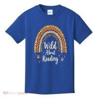 Wild About Reading Teacher Back to School Rainbow Kids T-Shirt thumb 0